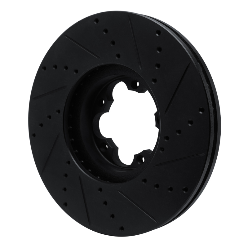 Ford Transit-350 HD/DRW Brake Rotor (1) - Front Left - R1 Concepts - Drilled & Slotted - Black - `15-`25